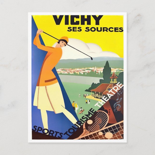 Postal Viaje de Vichy France vintage (Anverso)