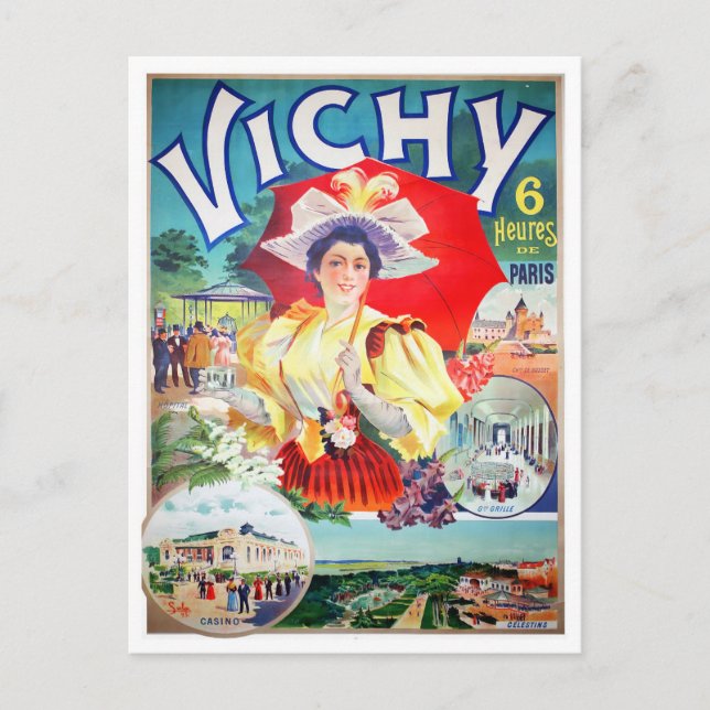 Postal Viaje de Vichy France vintage (Anverso)