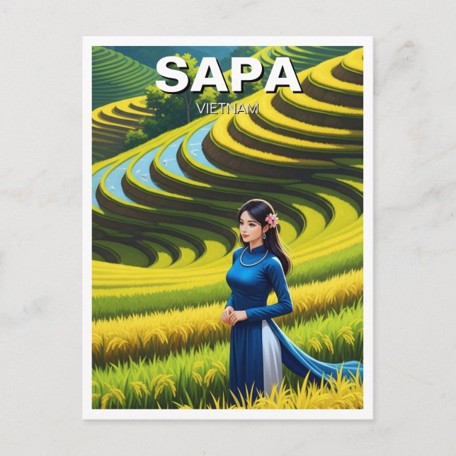 Postal Viaje de vietnamita en Sapa (Anverso)