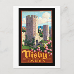 Postal Viaje de Viñeage Visby Suecia