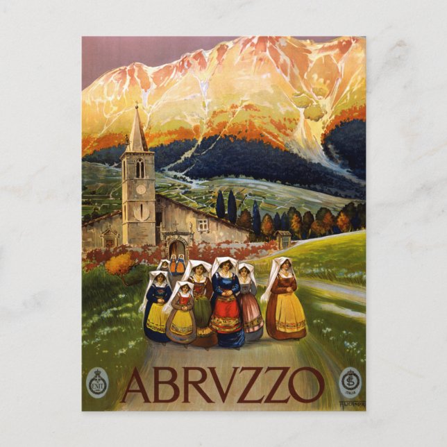 Postal Viaje de Vintage Abruzzo Italia (Anverso)
