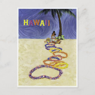 Postal Viaje de Vintage Airline Hawaii