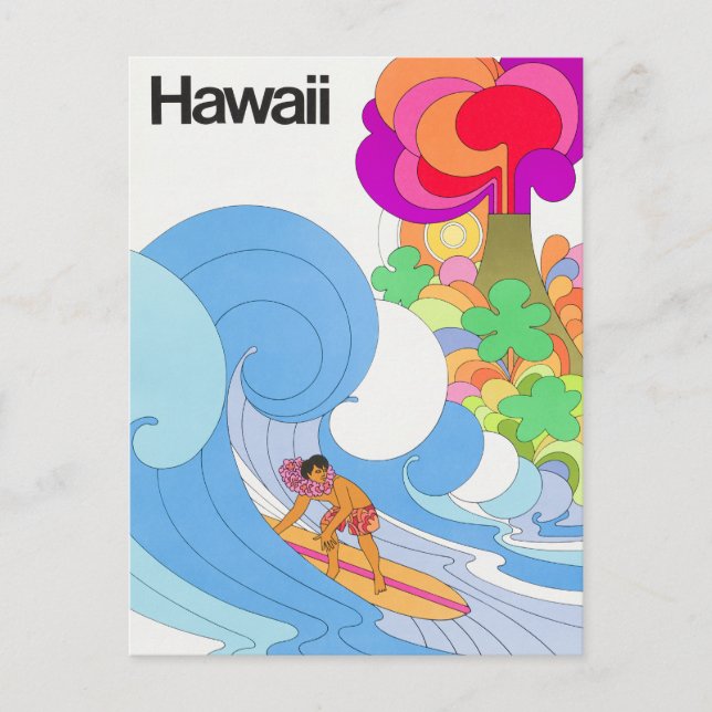 Postal Viaje de Vintage Airline Hawaii (Anverso)