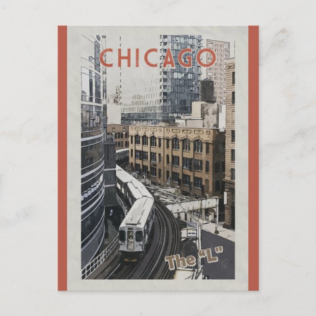 Postal Viaje de Vintage Chicago Illinois (Anverso)