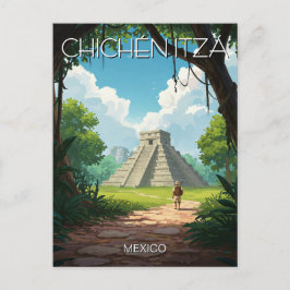 Postal Viaje de Vintage Chichen Itza México