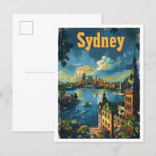 Postal Viaje de vintage de arte clásico en Australia