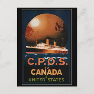 Postal Viaje de vintage de CPOS a Canadá