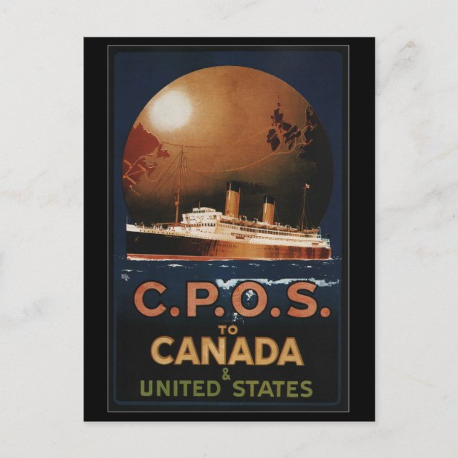 Postal Viaje de vintage de CPOS a Canadá (Anverso)