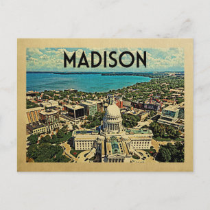 Postal Viaje de Vintage de Postcard de Madison Wisconsin