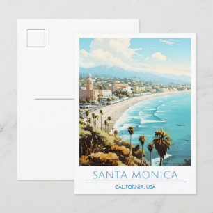 Postal Viaje de Vintage de Santa Mónica California EE.UU.