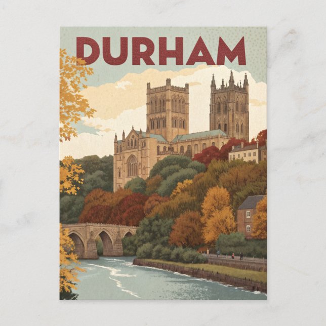 Postal Viaje de Vintage Durham (Anverso)