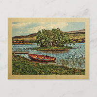 Viaje de vintage en bote de remos de madera