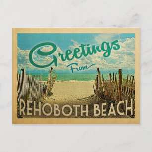 Postal Viaje de Vintage en la playa de Rehoboth
