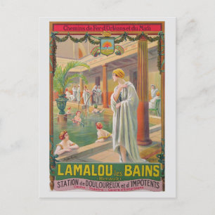 Postal Viaje de Vintage France French Spa Hot Springs