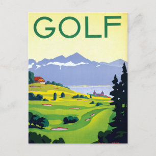 Postal Viaje de Vintage Golf Lausanne Suiza