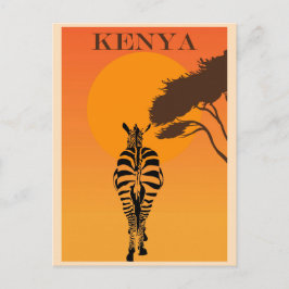 Postal Viaje de vintage Kenia África África cebra