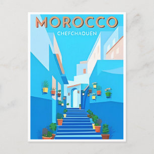 Postal Viaje de Vintage Maroc Turismo chefchaouen Marruec