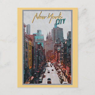 Postal Viaje de Vintage New York City Street Skyline