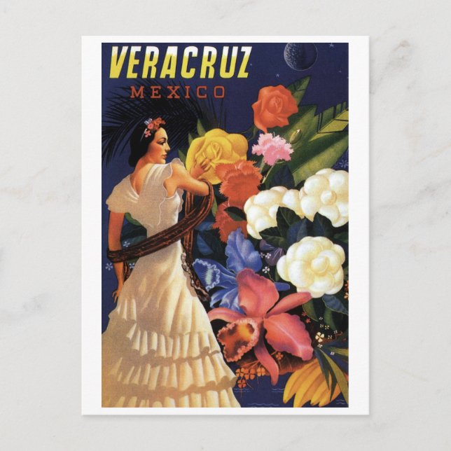 Postal Viaje de Vintage Veracruz México (Anverso)