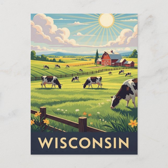 Postal Viaje de Vintage Wisconsin (Anverso)
