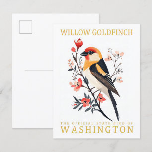 Postal Viaje de Willow Goldfinch Bird