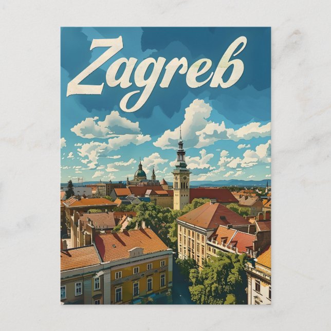 Postal Viaje de Zagreb Vintage (Anverso)