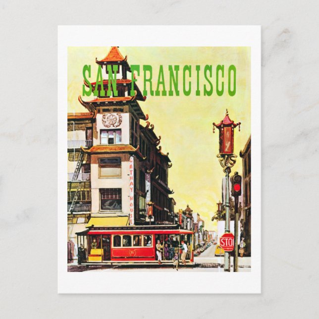 Postal Viaje del Barrio Chino Viejo San Francisco (Anverso)
