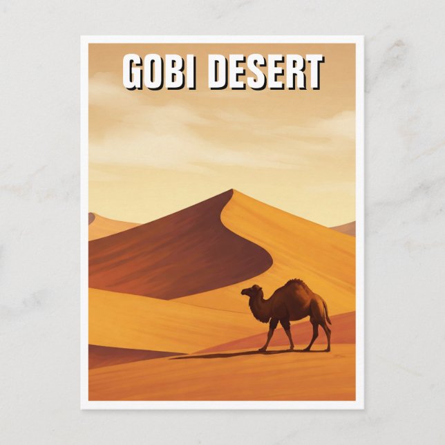 Postal Viaje del camello del desierto de Gobi (Anverso)