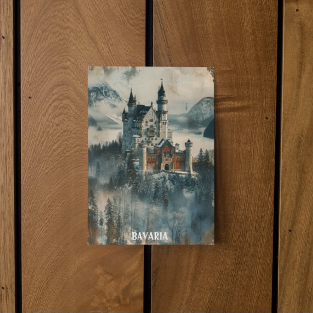 Postal Viaje del castillo de Neuschwanstein de Bavaria (bavaria germany castle vintage travel postcard)