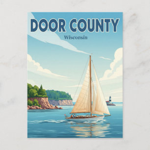 Postal Viaje del Condado de Vintage Wisconsin Door