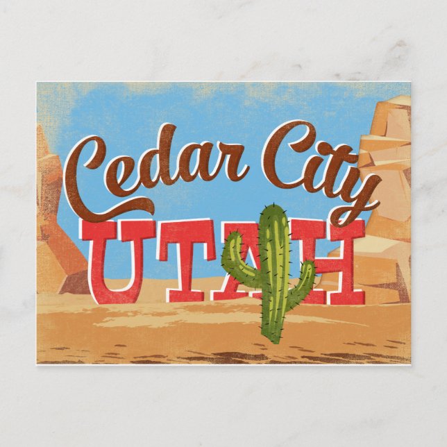 Postal Viaje del desierto del Personalizado Utah en Cedar (Anverso)
