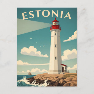 Postal Viaje del faro de Estonia