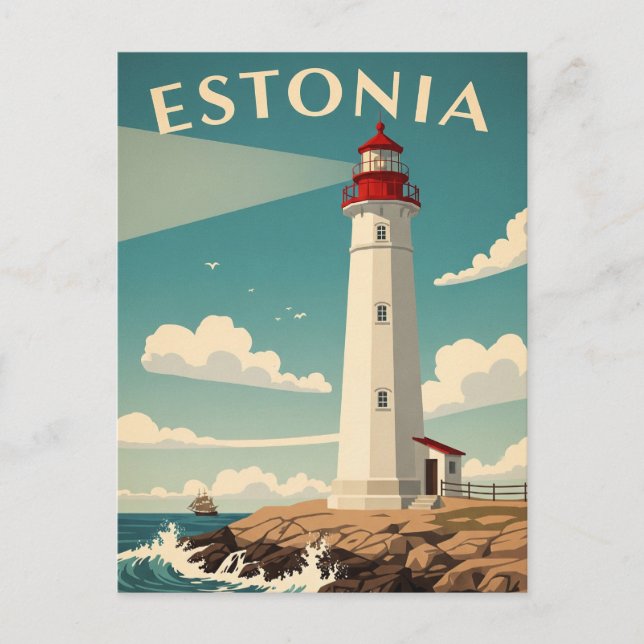 Postal Viaje del faro de Estonia (Anverso)
