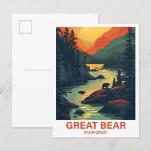 Postal Viaje del Ilustracion de Canadá con selva tropical