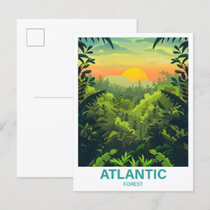 Postal Viaje del Ilustracion forestal atlántico