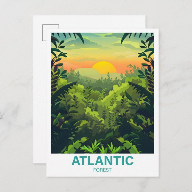 Postal Viaje del Ilustracion forestal atlántico (Anverso / Reverso)