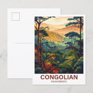 Postal Viaje del Ilustracion tropical congoleño