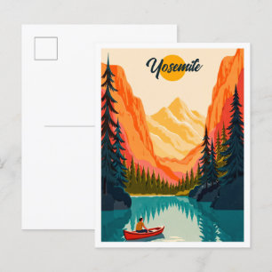 Postal Viaje del Ilustracion Vintage del Parque Nacional 