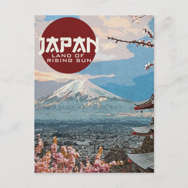 Postal Viaje del Japón Viejo Monte Fuji (Anverso)