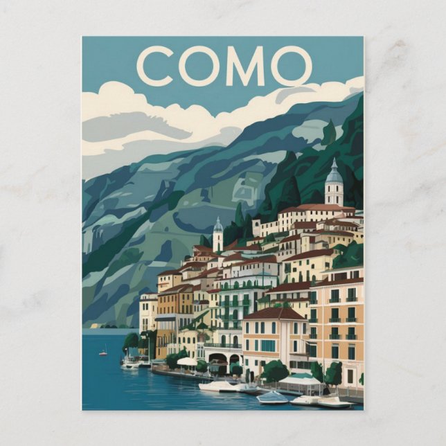 Postal Viaje del Lago Como Vintage (Anverso)