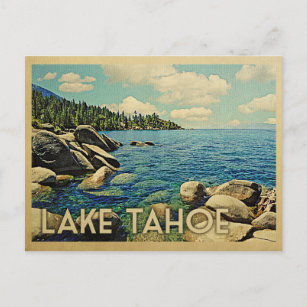 Postal Viaje del Lago Tahoe Vintage