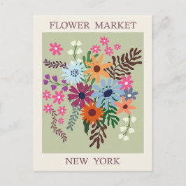 Postal Viaje del mercado de flores de Nueva York