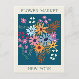 Postal Viaje del mercado de flores de Nueva York