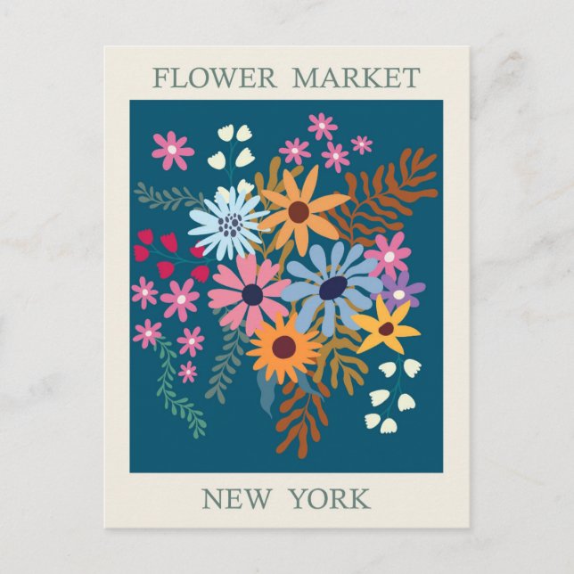 Postal Viaje del mercado de flores de Nueva York (Anverso)