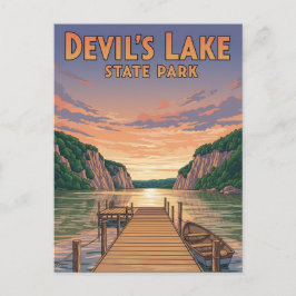 Postal Viaje del Parque Estatal Wisconsin Devil's Lake