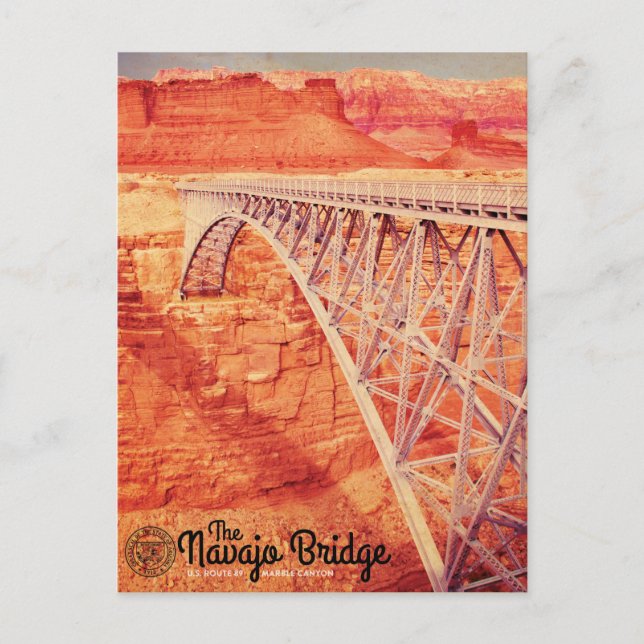 Postal Viaje del puente Navajo de Arizona (Anverso)