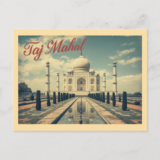 Postal Viaje del Taj Mahal de la época (Anverso)