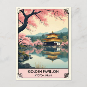 Postal Viaje del Viaje al Pabellón Dorado de Kioto Japón