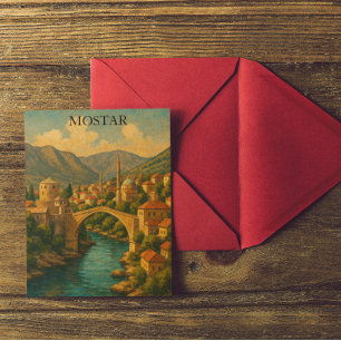 Postal Viaje del Viejo Puente Mostar de Bosnia