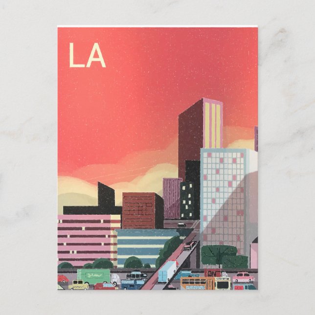 Postal Viaje del vintage de Los Ángeles (Anverso)